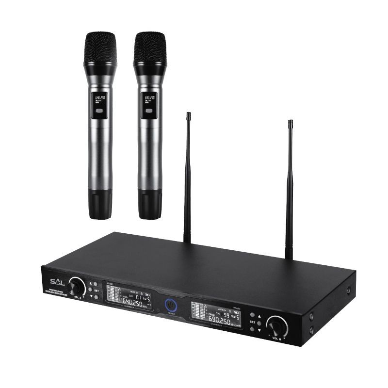 Set 2 microfoane wireless, profesionale, receiver, raza actiune 140 m, UHF - imagine 5